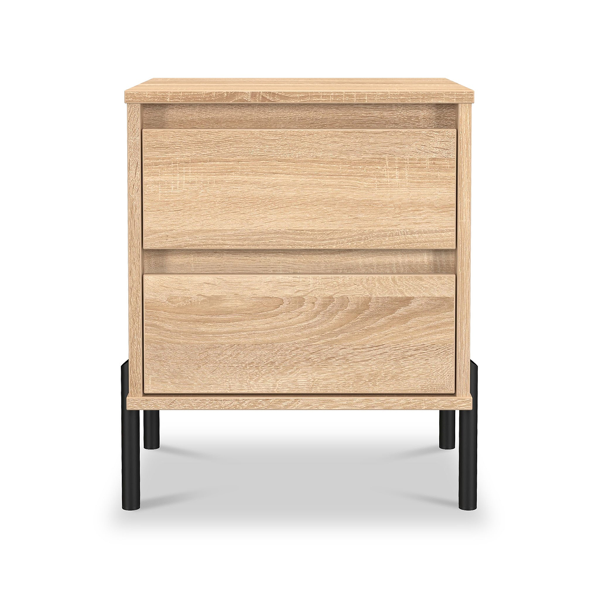 Axton 2 Drawer Bedside Oak from Roseland Furniture