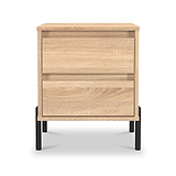 Axton 2 Drawer Bedside Oak from Roseland Furniture