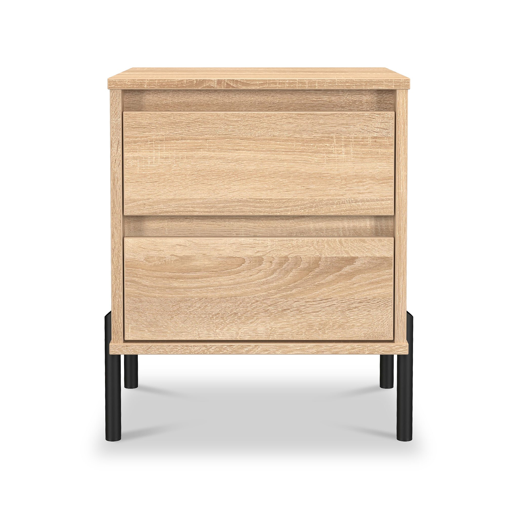 Axton 2 Drawer Bedside Oak from Roseland Furniture