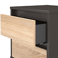 Axton 2 Drawer Bedside Oak Graphite from Roseland Furniture