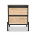 Axton 2 Drawer Bedside Oak Graphite from Roseland Furniture