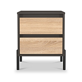 Axton 2 Drawer Bedside Oak Graphite from Roseland Furniture