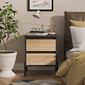 Axton 2 Drawer Bedside Oak Graphite from Roseland Furniture