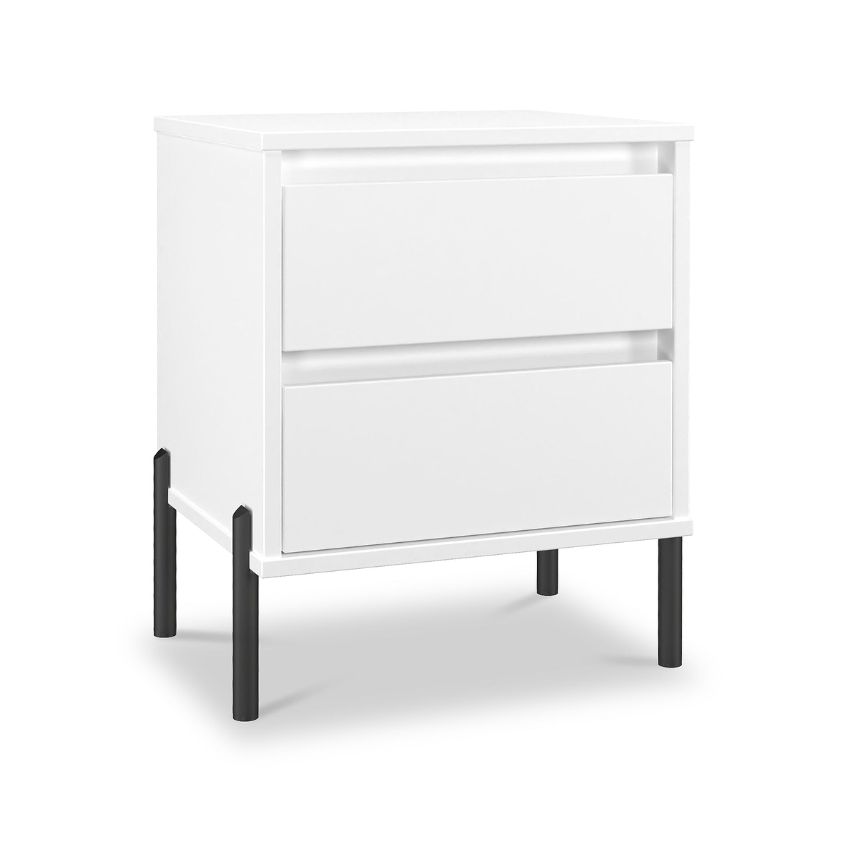 Axton 2 Drawer Bedside White Matt from Roseland Furniture