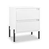 Axton 2 Drawer Bedside White Matt from Roseland Furniture