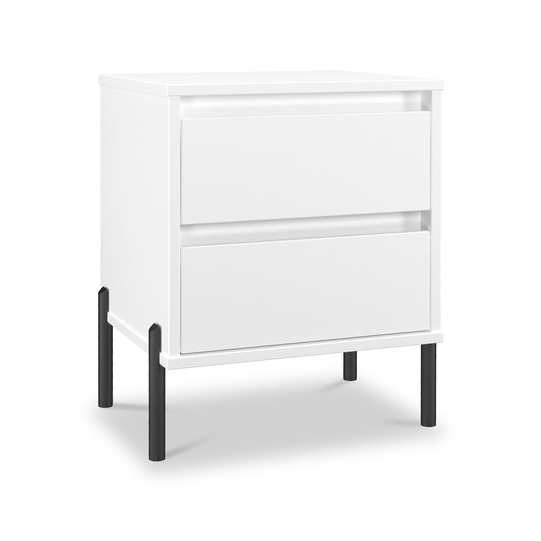 Axton 2 Drawer Bedside White Matt from Roseland Furniture