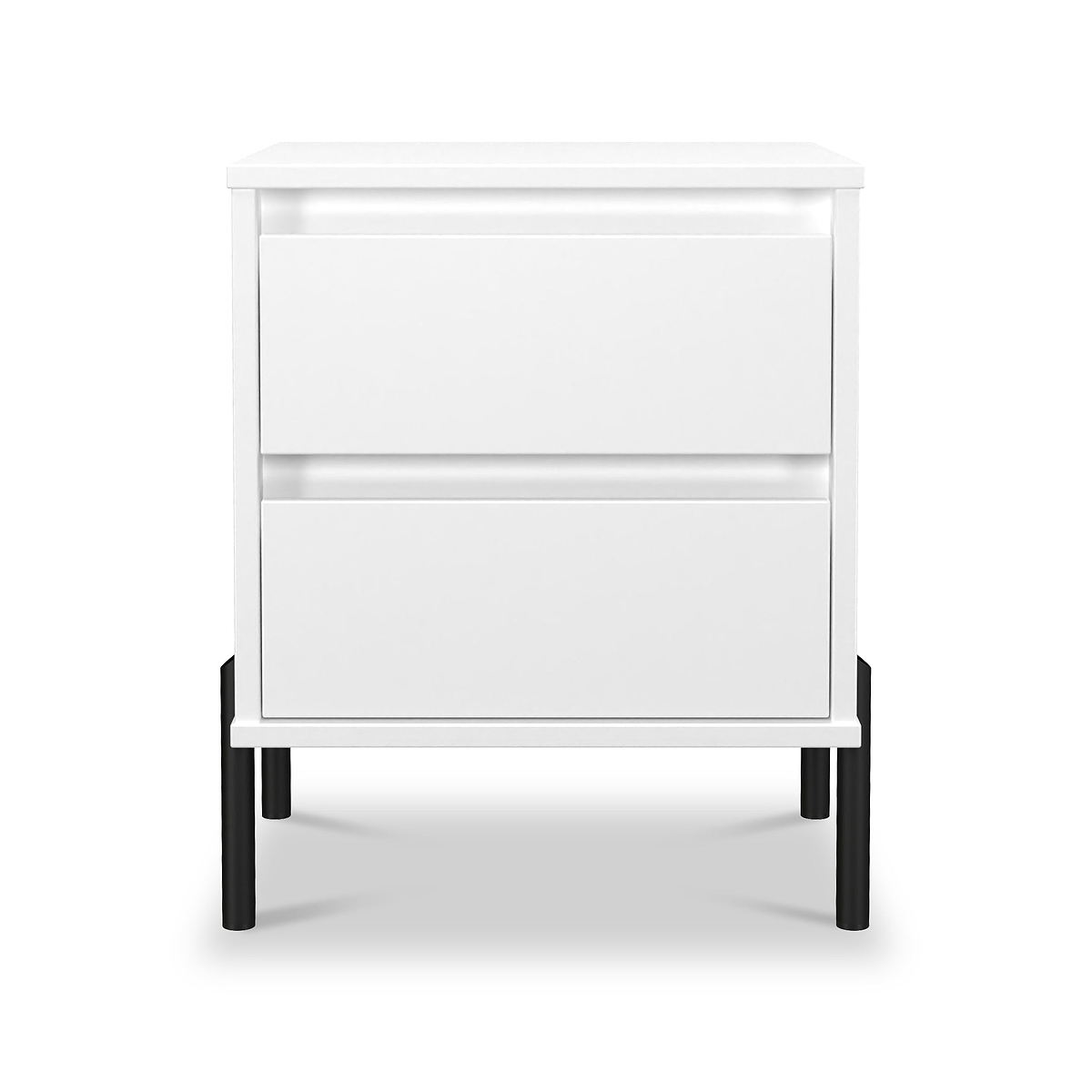 Axton 2 Drawer Bedside White Matt from Roseland Furniture