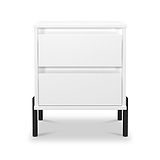 Axton 2 Drawer Bedside White Matt from Roseland Furniture