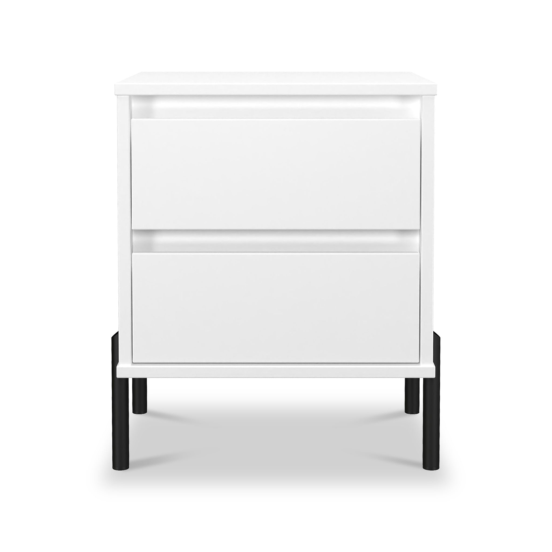 Axton 2 Drawer Bedside White Matt from Roseland Furniture