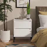 Axton 2 Drawer Bedside White Matt from Roseland Furniture