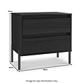 Axton 2 Drawer Wide Bedside Black Ash from Roseland 