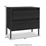 Axton 2 Drawer Wide Bedside Black Ash from Roseland 