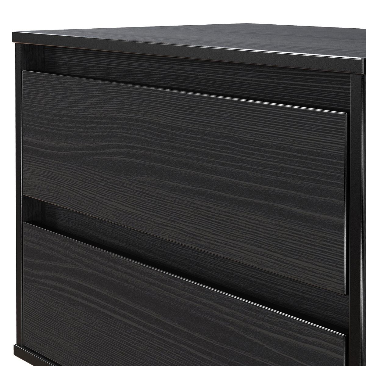 Axton 2 Drawer Wide Bedside Black Ash from Roseland Furniture