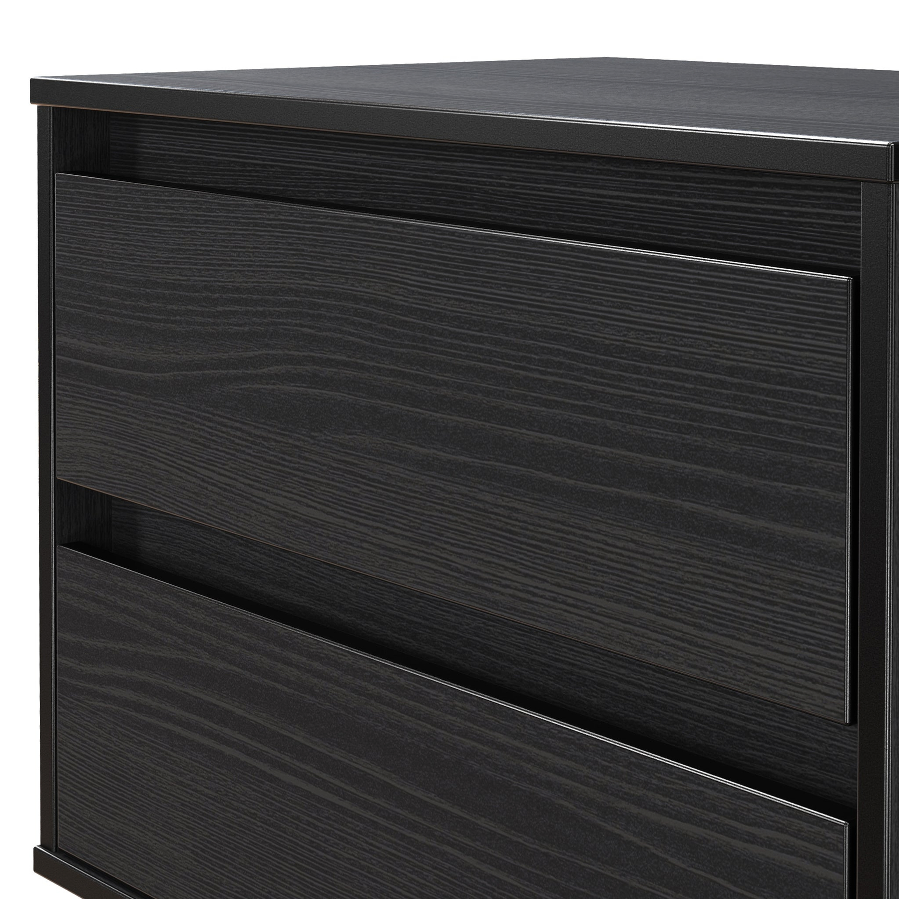Axton 2 Drawer Wide Bedside Black Ash from Roseland Furniture