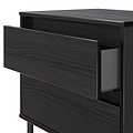 Axton 2 Drawer Wide Bedside Black Ash from Roseland Furniture