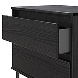 Axton 2 Drawer Wide Bedside Black Ash from Roseland Furniture