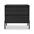 Axton 2 Drawer Wide Bedside Black Ash from Roseland Furniture