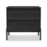 Axton 2 Drawer Wide Bedside Black Ash from Roseland Furniture