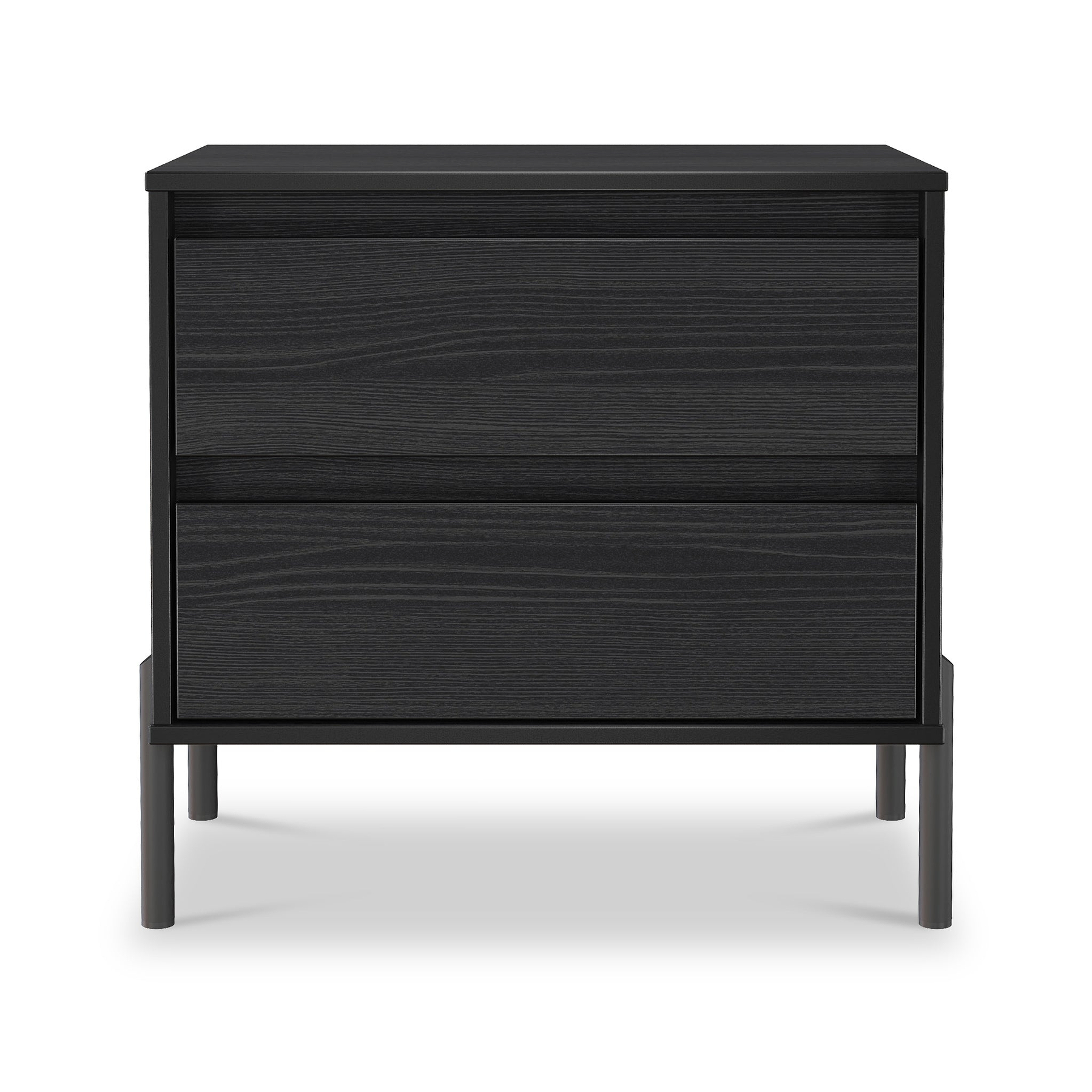 Axton 2 Drawer Wide Bedside Black Ash from Roseland Furniture