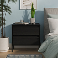 Axton 2 Drawer Wide Bedside Black Ash from Roseland Furniture