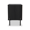 Axton 2 Drawer Wide Bedside Black Ash from Roseland Furniture