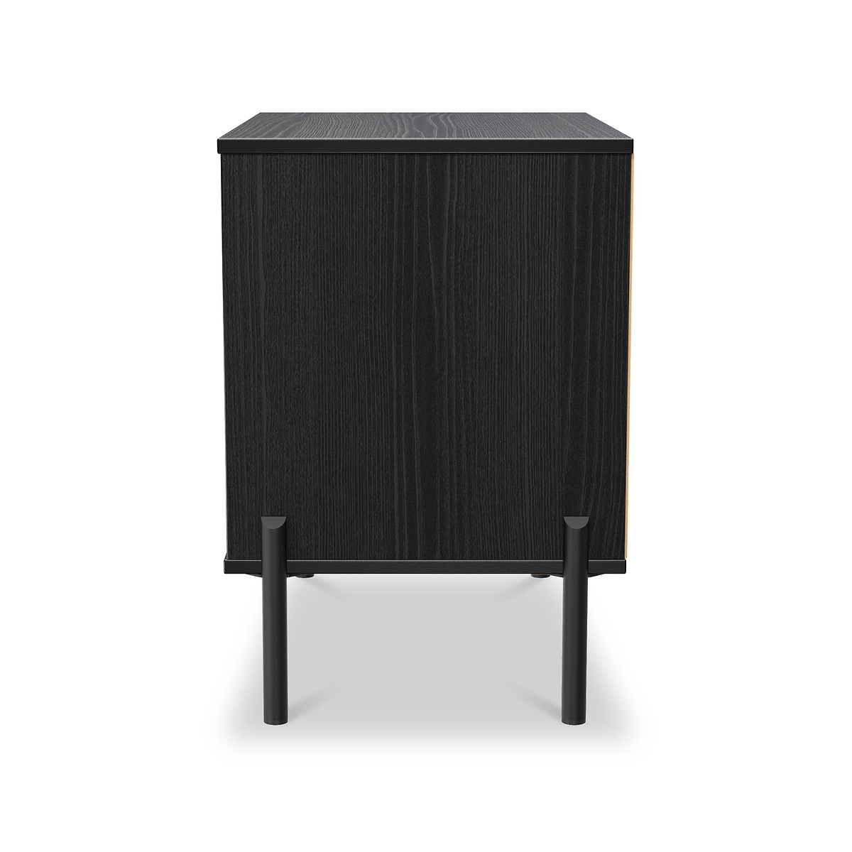 Axton 2 Drawer Wide Bedside Black Ash from Roseland Furniture
