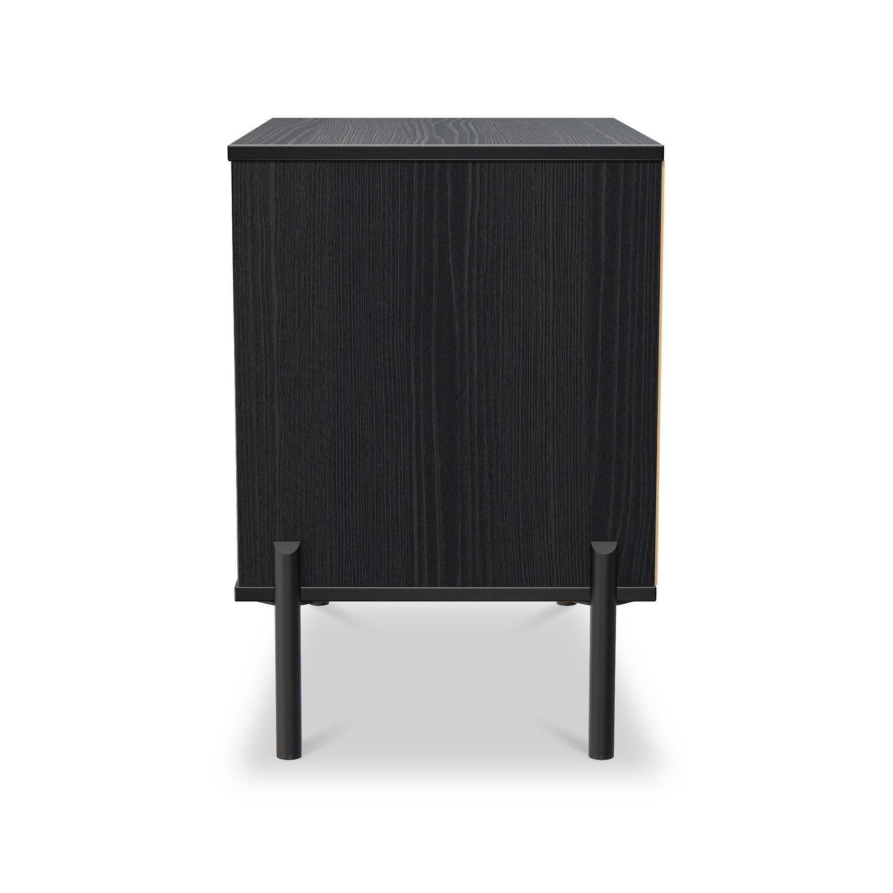 Axton 2 Drawer Wide Bedside Black Ash from Roseland Furniture
