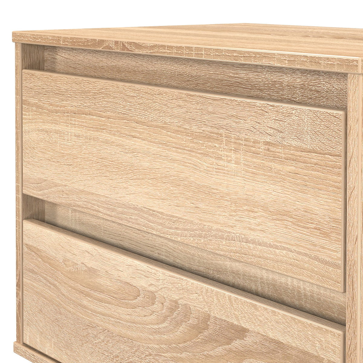 Axton 2 Drawer Wide Bedside Oak from Roseland Furniture