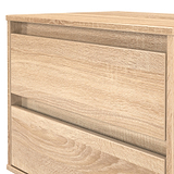 Axton 2 Drawer Wide Bedside Oak from Roseland Furniture