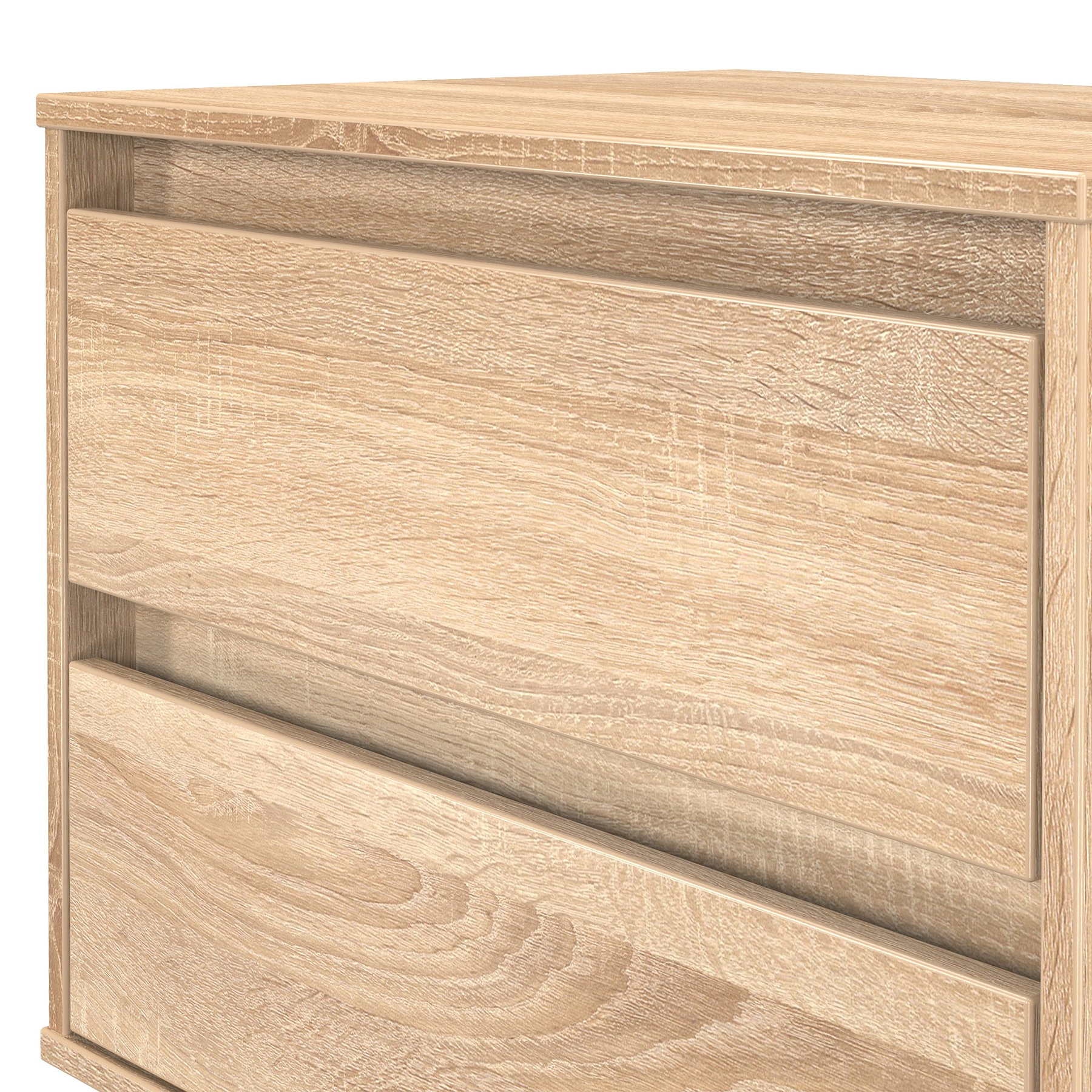 Axton 2 Drawer Wide Bedside Oak from Roseland Furniture