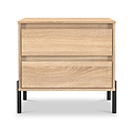 Axton 2 Drawer Wide Bedside Oak from Roseland Furniture