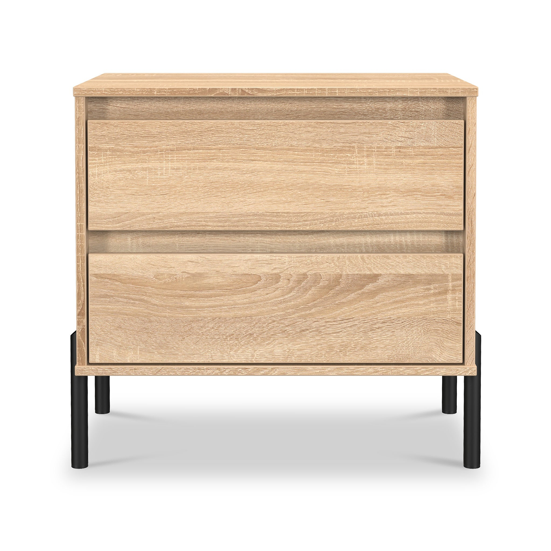 Axton 2 Drawer Wide Bedside Oak from Roseland Furniture