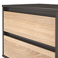 Axton 2 Drawer Wide Bedside Oak Graphite from Roseland Furniture