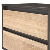 Axton 2 Drawer Wide Bedside Oak Graphite from Roseland Furniture