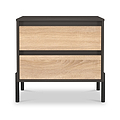 Axton 2 Drawer Wide Bedside Oak Graphite from Roseland Furniture