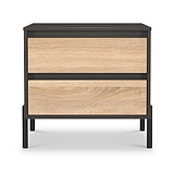 Axton 2 Drawer Wide Bedside Oak Graphite from Roseland Furniture