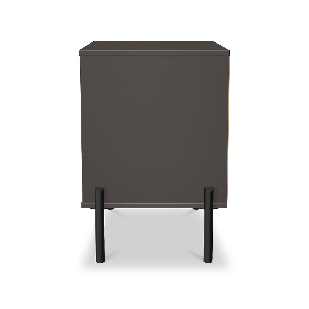 Axton 2 Drawer Wide Bedside Oak Graphite from Roseland Furniture