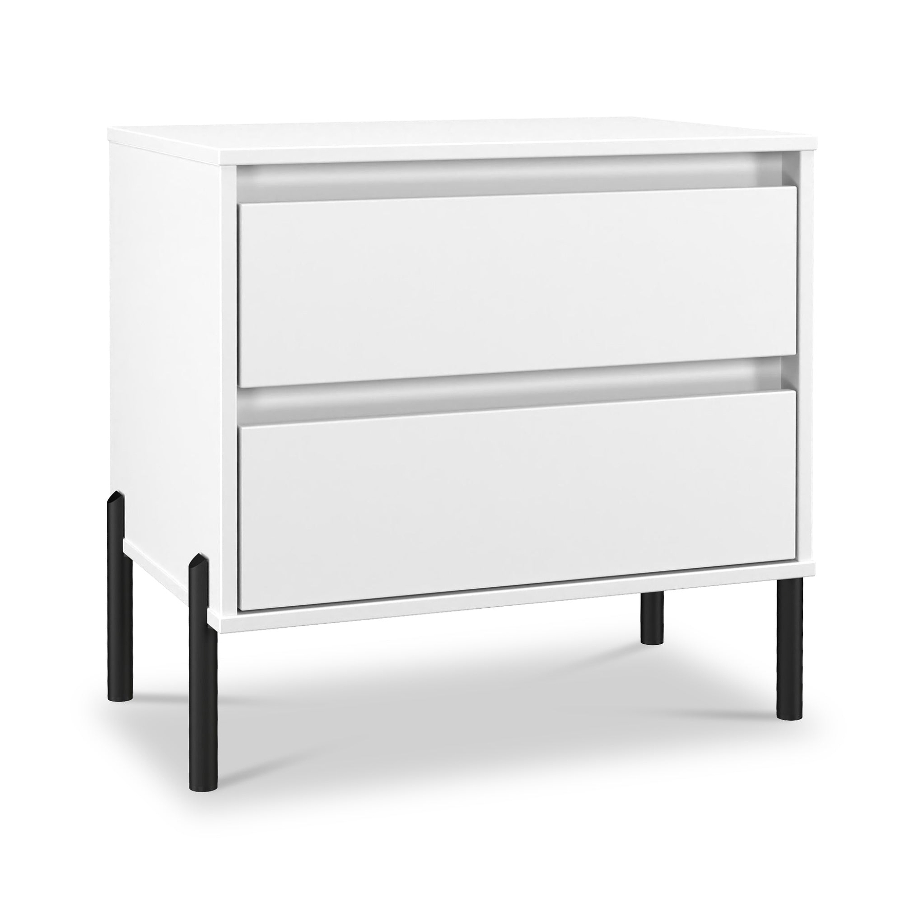 Axton 2 Drawer Wide Bedside White Matt from Roseland Furniture