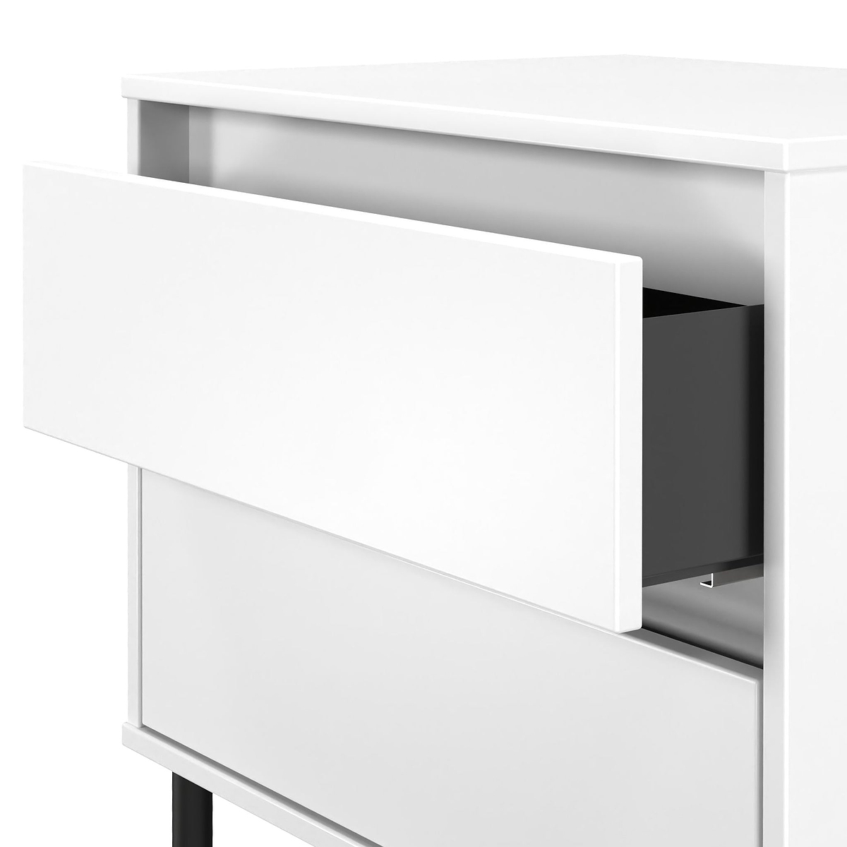 Axton 2 Drawer Wide Bedside White Matt from Roseland Furniture