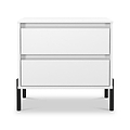 Axton 2 Drawer Wide Bedside White Matt from Roseland Furniture