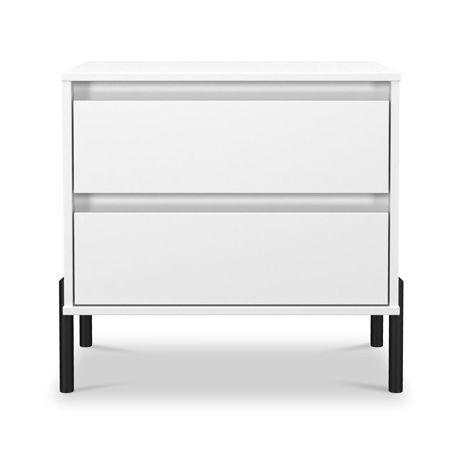 Axton 2 Drawer Wide Bedside White Matt from Roseland Furniture