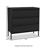 Axton 3 Drawer Chest Black Ash from Roseland 