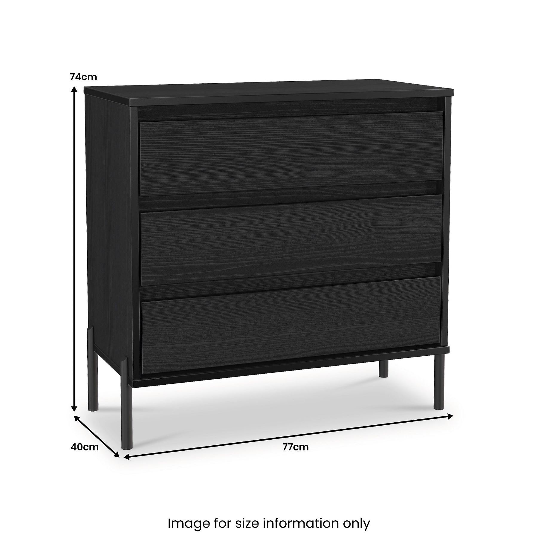Axton 3 Drawer Chest Black Ash from Roseland 