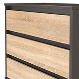 Axton 3 Drawer Chest Oak Graphite from Roseland Furniture