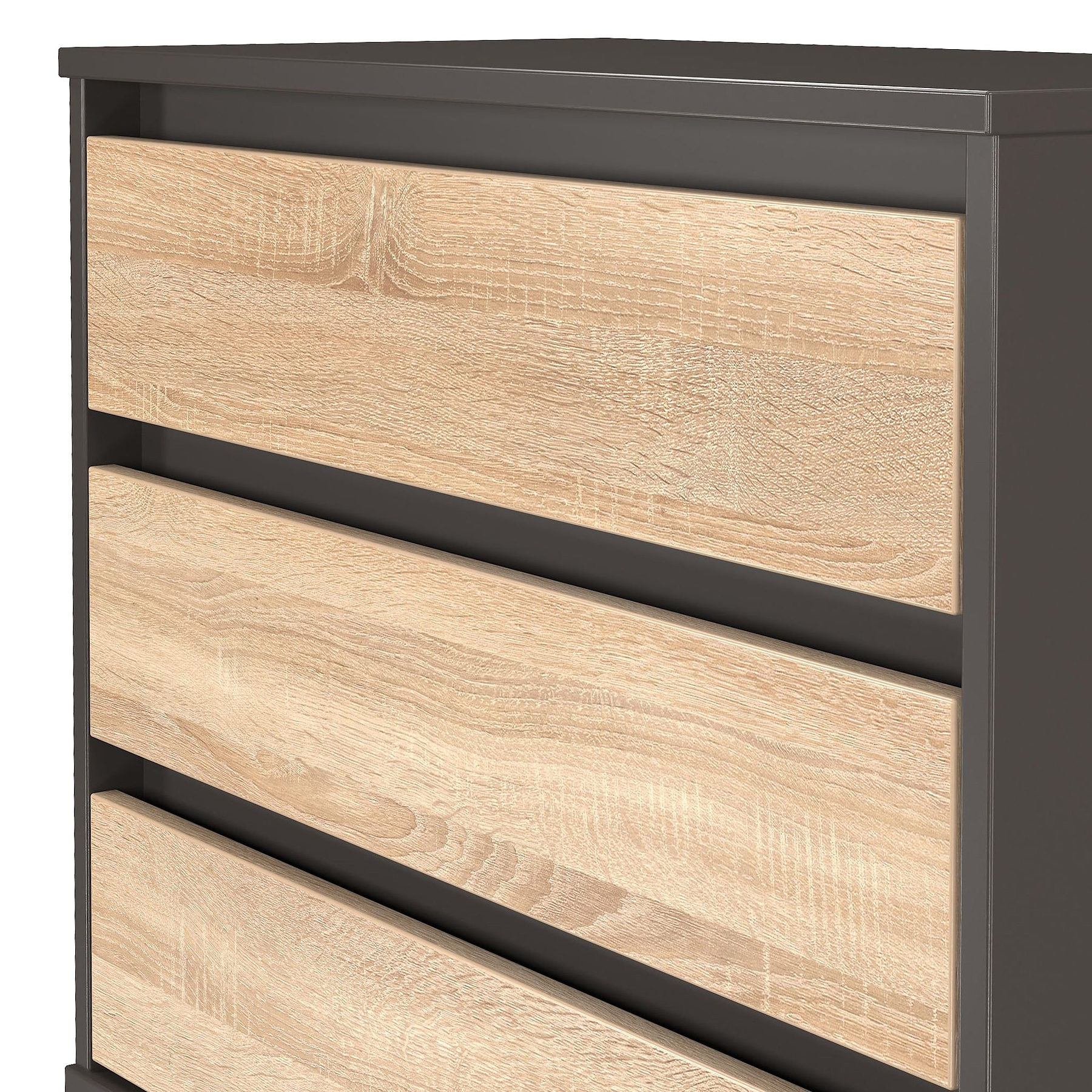 Axton 3 Drawer Chest Oak Graphite from Roseland Furniture