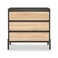 Axton 3 Drawer Chest Oak Graphite from Roseland Furniture