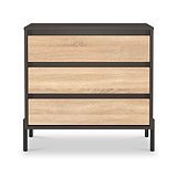 Axton 3 Drawer Chest Oak Graphite from Roseland Furniture