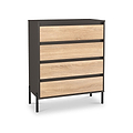 Axton 4 Drawer Chest Oak Graphite from Roseland Furniture