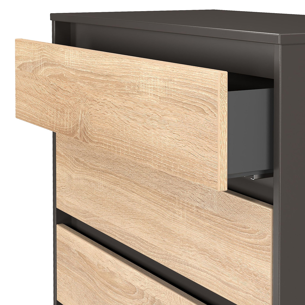 Axton 4 Drawer Chest Oak Graphite from Roseland Furniture