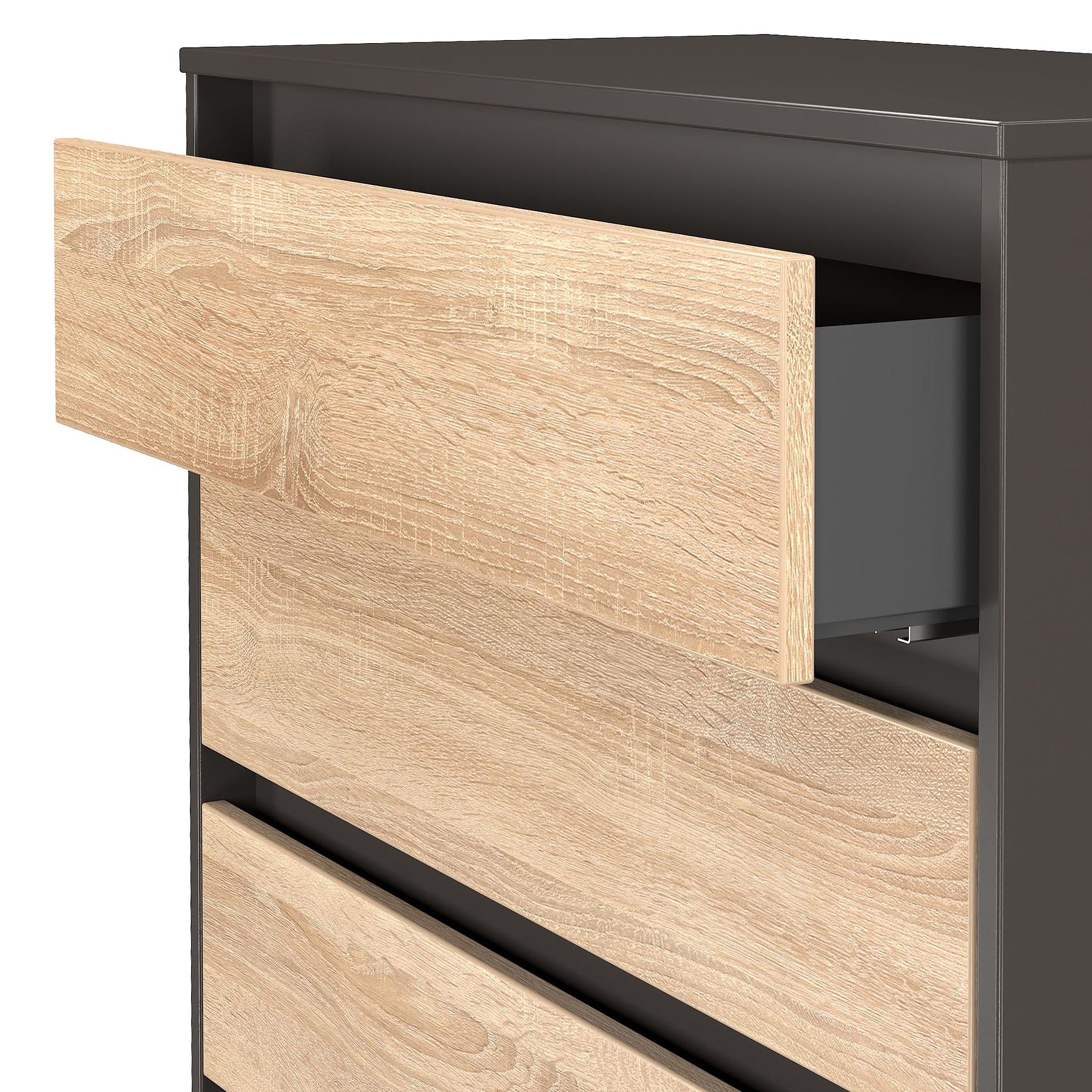 Axton 4 Drawer Chest Oak Graphite from Roseland Furniture